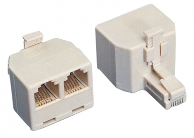 ADATTATORE TELEFONICO RJ 45 1X8 POLI MASCHIO 2X8 POLI FEMMINA