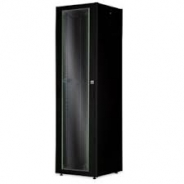 ARMADIO RACK PER RETI 19 26U (A)1299, (L)800, (P)800 COLORE NERO PORTA VETRO DISASSEMBLATO DIGITUS