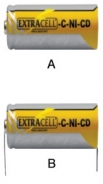 Batteria ricaricabile Ni-Cd Size C con lamelle