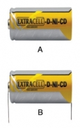 Batteria ricaricabile Ni-Cd Size D con lamelle