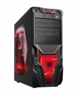CASE GAMING LATERALE TRASPARENTE, VENTOLA 32LED USB 3.0 ROSSO