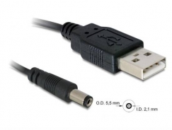 CAVO ALIMENTAZIONE USB CONNETTORE DC 5.5 x 2.1 MM MT 1