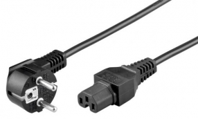CAVO DI ALIMENTAZIONE SCHUKO 90° - C15 FEMMINA MT 1,80