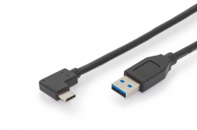 CAVO DI COLLEGAMENTO USB 3.1 TIPO C GEN 2, 3A 10 GB 90° - USB A M/M MT 1,0