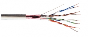CAVO SOLIDO SCHERMATO F/UTP PER RETI CATEGORIA 5E IN RAME MATASSA MT. 100