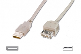 Cavo USB 2.0, Connettori AM AF, 1,80 mt Grigio