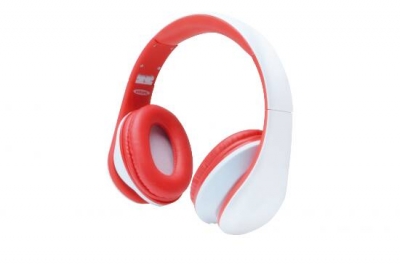 CUFFIA HEAD BANG COLORE ROSSO BIANCO CON MICROFONO NEL FILO