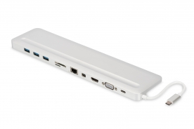 DOCKING STATION PER NOTEBOOK 12 USB TIPO C - HDMI, MiniDP, VGA, USB 3.1, 3x USB3.0, RJ45, MicroSD, SD/MMC