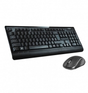 Kit Wireless ADJ KW601 Essential Kit: Tastiera Ergonomica + Mouse 3D - Resistente agli schizzi d'acqua - Home Series - Colore Nero