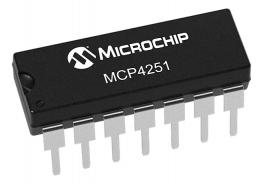 MCP4251-103-E/  8bit SPI 10k x 2 Pot. Digitale DIL14