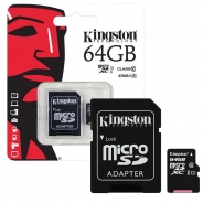 Micro SDHC Kingston Classe 10, capacità 64GB