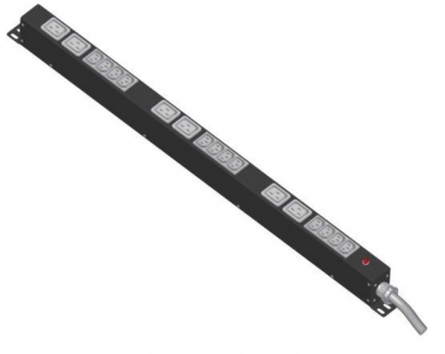 MULTIPRESA CON 18 PRESE (12 IEC C13 - 6 IEC C19) INTERRUTTORE SPIA RETE 32A 400V