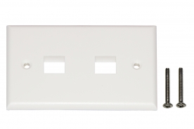 PLACCA PORTAFRUTTI 2 POSIZIONI PER JACK UTP/STP COLORE CHIARO